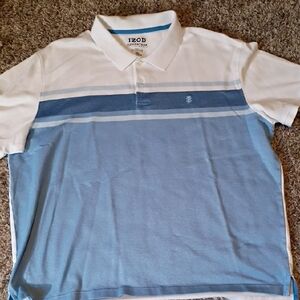 Izod Men's Polo Shirt in Blue and White
